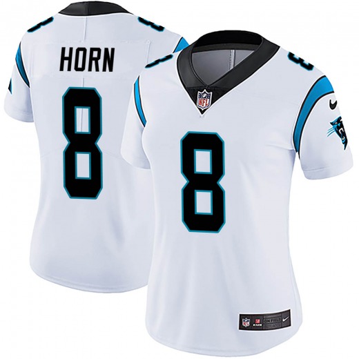 Women's Carolina Panthers #8 Jaycee Horn White Vapor Untouchable Limited Stitched NFL Jersey(Run Small)